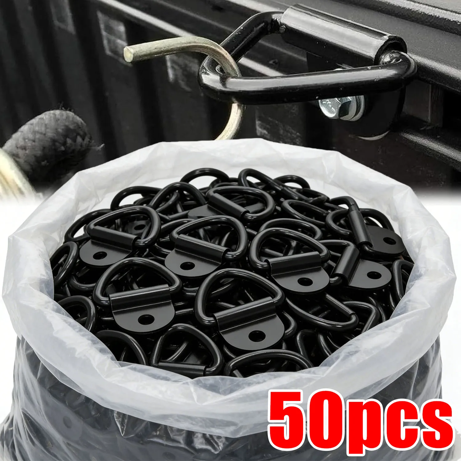 Cargo Tie Down V-Ring Anchors Black Steel Bolt Surface Mounting On Clip Truck Load Anchor Point Lashing Ring for Trailers Trucks