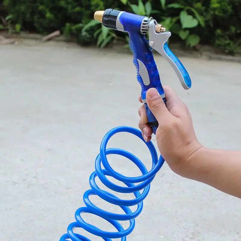 10M/15M Retractable Coil Flexible Garden Water Hose Car Cleaning Spring