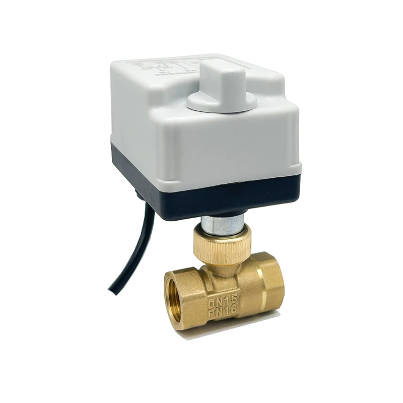2-Wege-Messing motorisierte Kugel hahn DN15-DN50 3-Draht 2-Steuerung elektrische Aktuatoren mit manuellen Schalter 220v 12v 24v – Detail 5