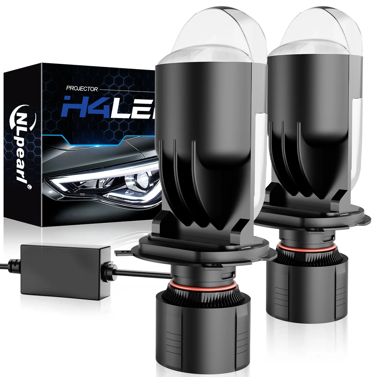 

2x H4 Светодиодный проектор Мини-объектив Авто H4 Светодиодная лампа для фар Canbus Автоматическая фара Турбо Лампа Двойной дальнего ближнего света с вентилятором Plug&Play