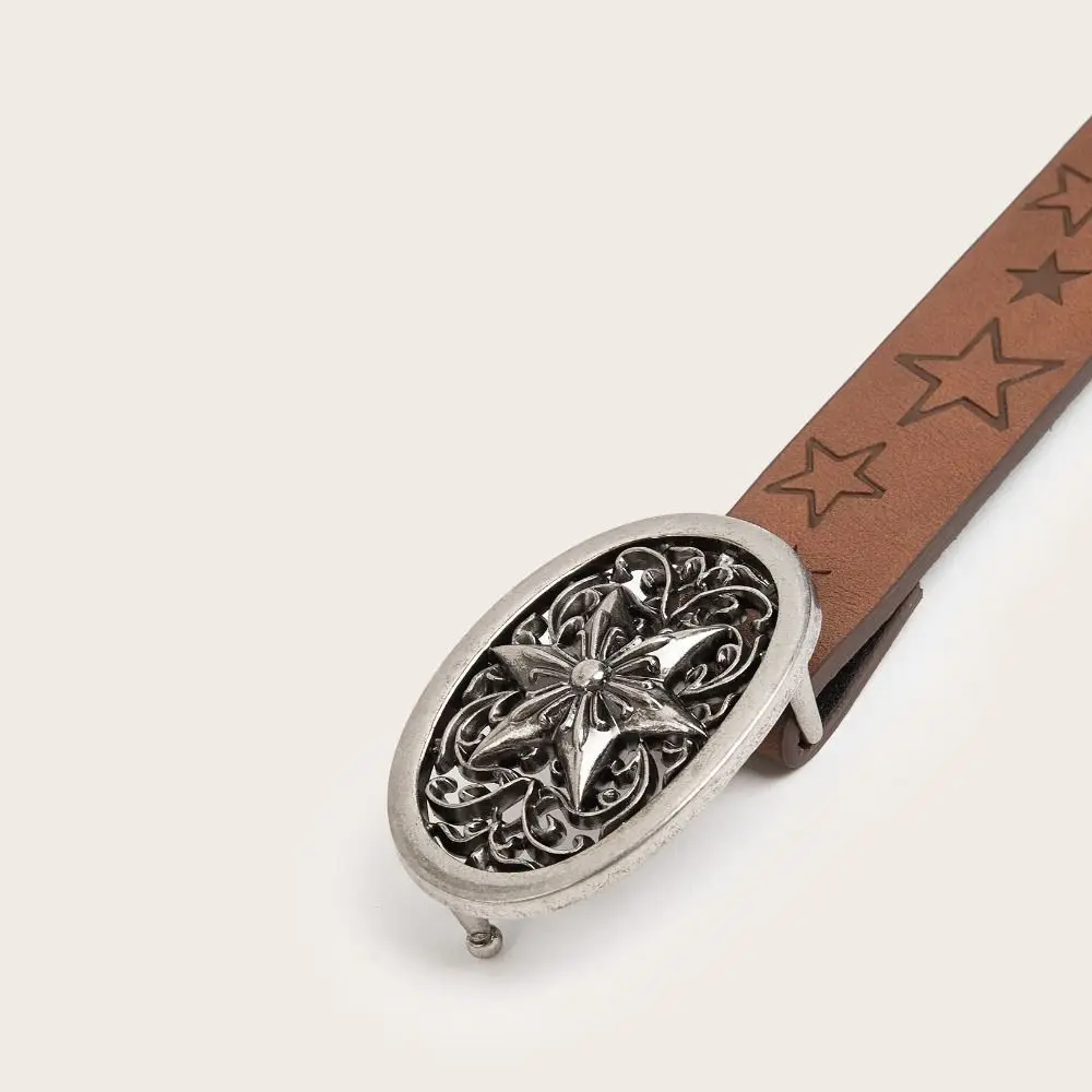 أحزمة خصر من الجلد الصناعي للفساتين ، نجوم مجوفة ، حزام زخرفي عتيق ، إكسسوارات ملابس قابلة للتعديل ، طراز بانك جديد