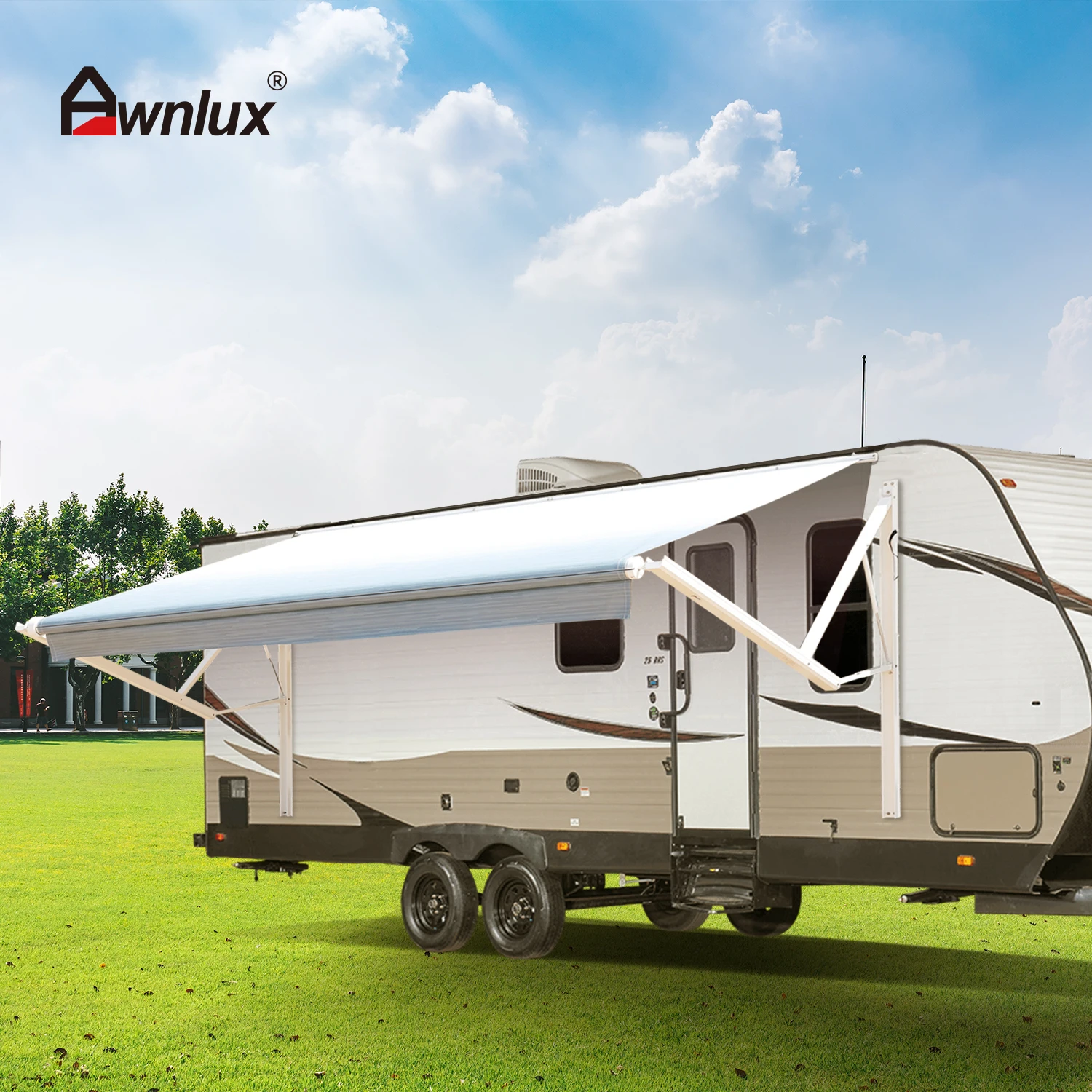 Awnlux Camper Car Rv Exterior Accessories Trailer Awning Electric Caravan Motorhome Motorized Rv Sunshade Awning For Sale