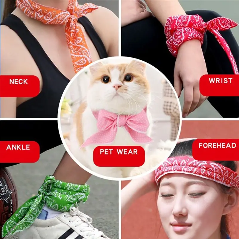 [GRAN OFERTA] 10 Paños Refrigerantes para el Cuello, Pañuelos de Hielo para Hombres y Mujeres, para Camping, Correr y Deportes a