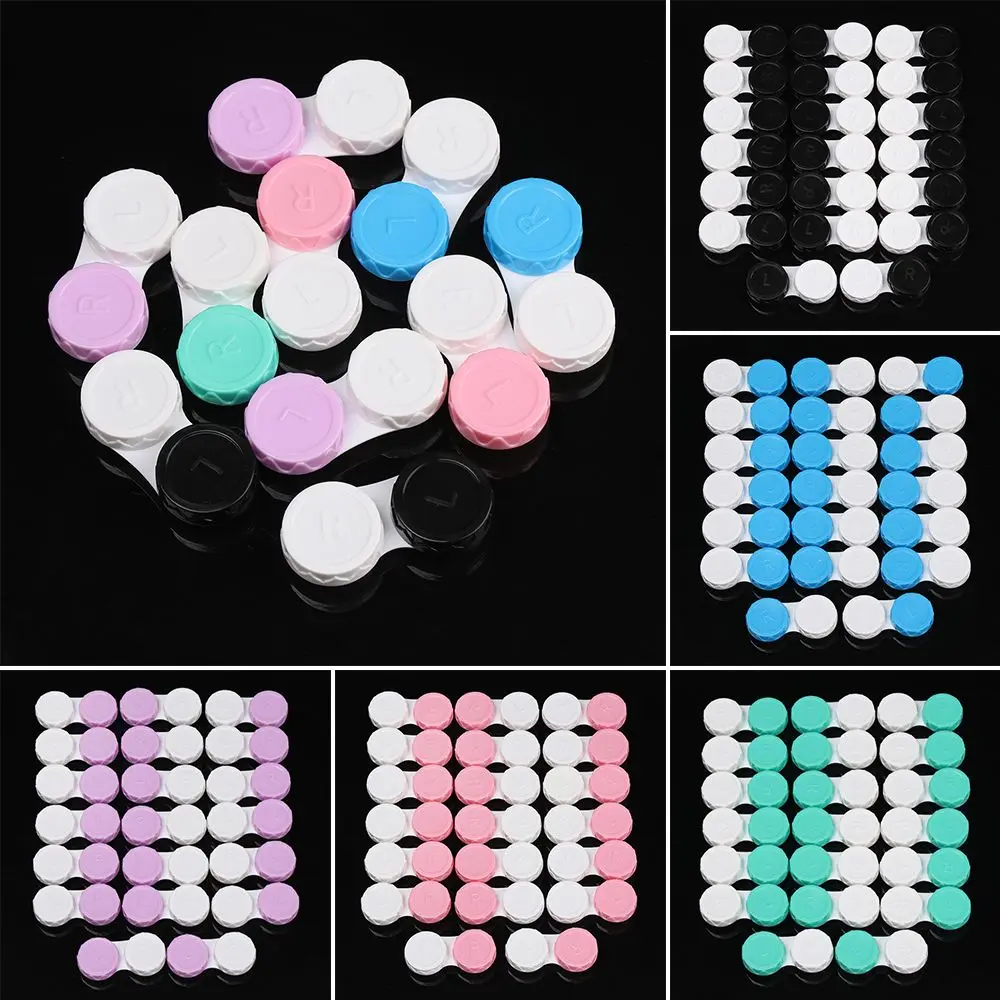 20 sztuk moda Mini oko szkło plastikowe cukierki kolor okulary podróżne uchwyt moczenie Box kontakt przypadku obiektywu