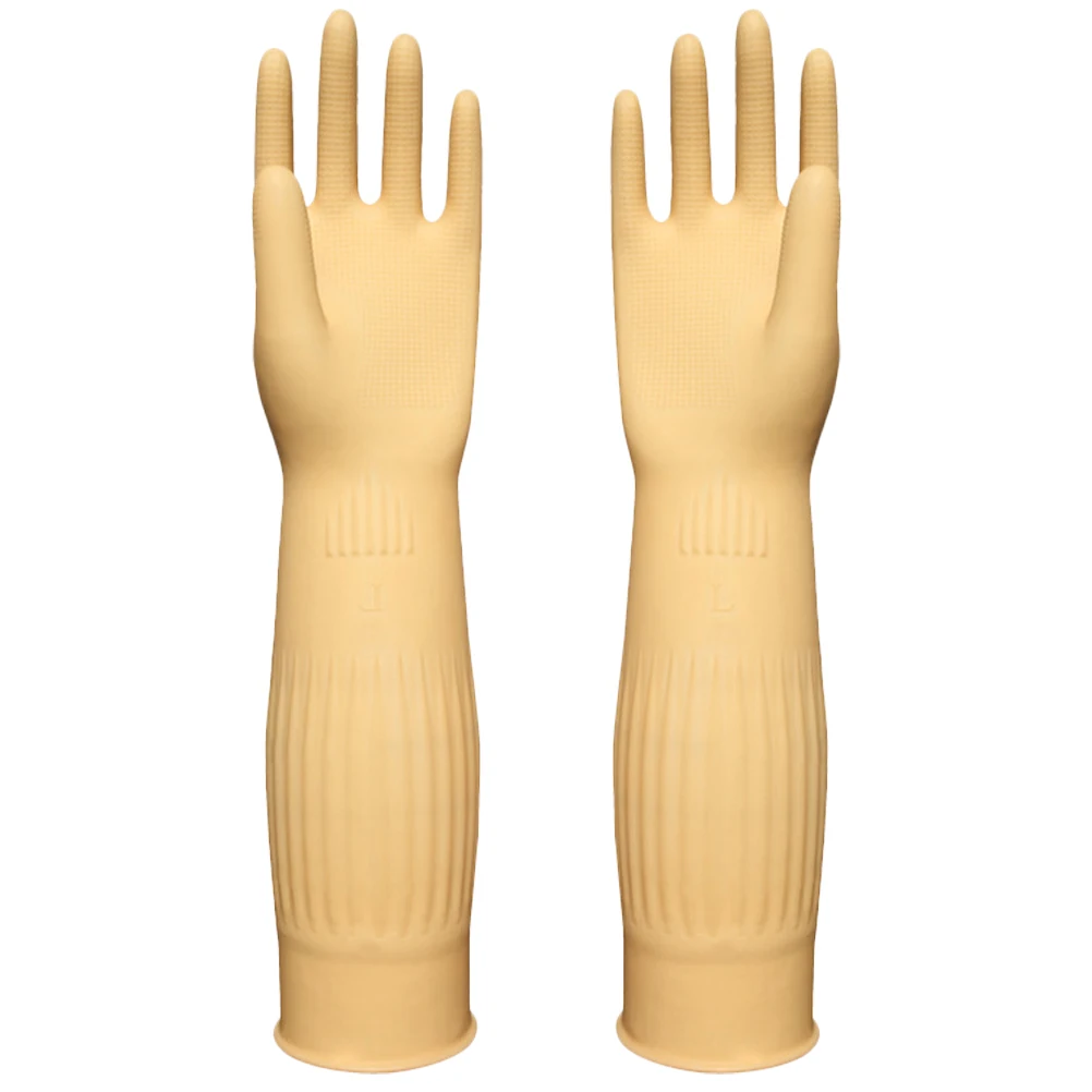 

Extended 45cm Rubber Gloves for Cleaning Kitchen Gloves For Washing Dishes Household Kitchen Dishwashing Work L Size Yellow