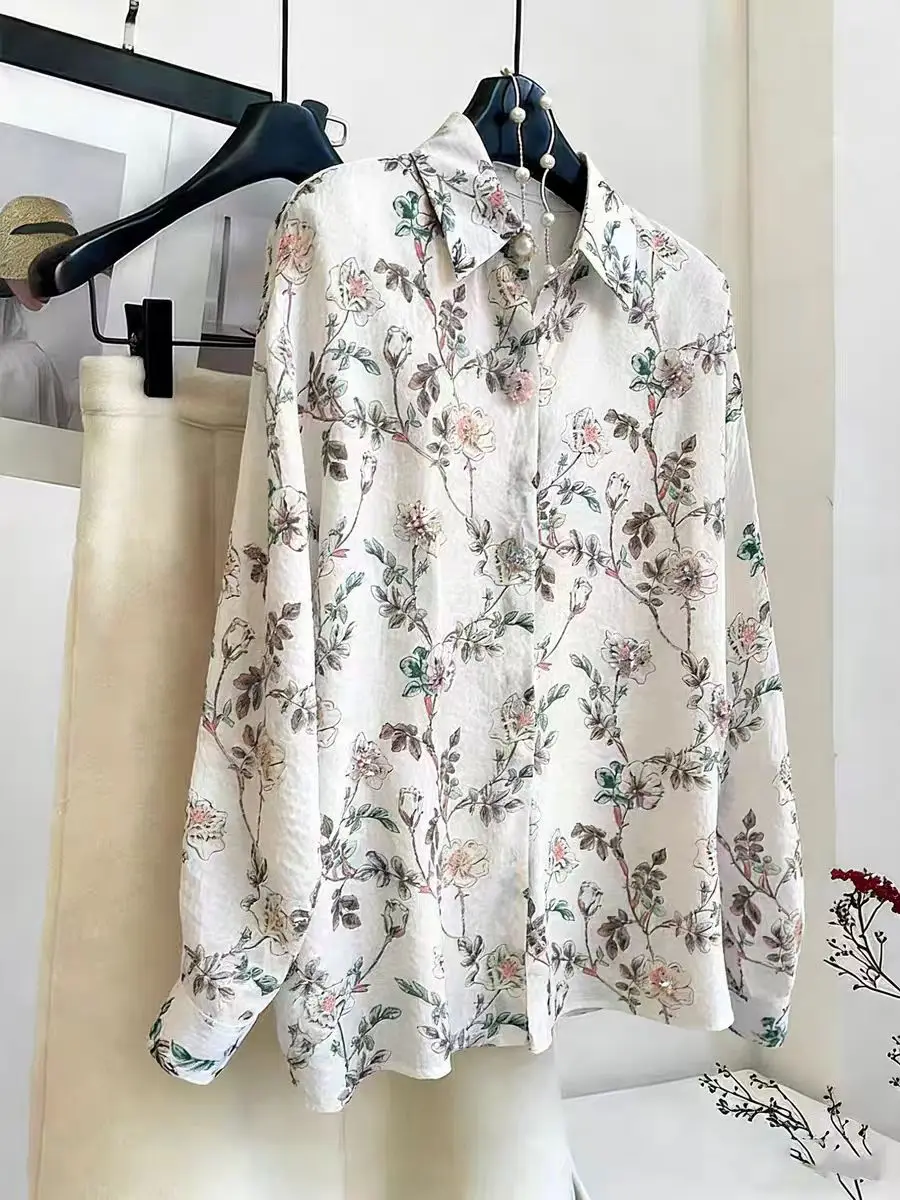 

Handmade Beading Diamonds Stitch Luxury Blouses Shirts For Women 2026 Spring Summer New Fashion Trend Loose Casual Tops Blusas