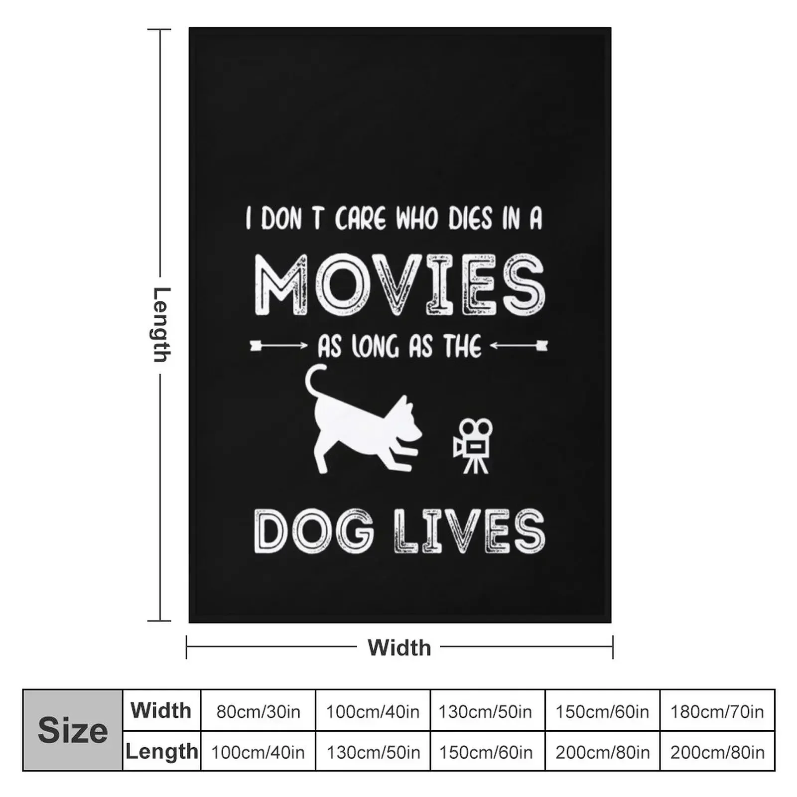 I Don't Care Who Dies In A Movie As Long As Dog Lives Throw Blanket couch cozy soft plush fuzzy picnic outdoor blanket