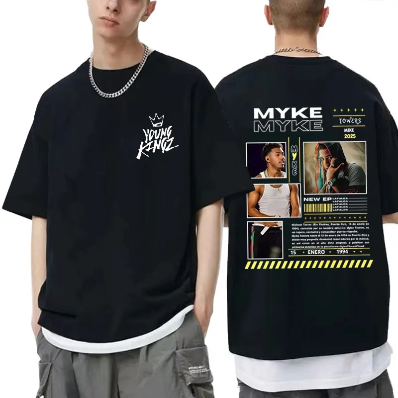 

Rapper Myke Towers Graphic Print T-shirt Men Women Hip Hop Fashion T Shirts Male Cotton Vintage Oversized Short Sleeve T-shirts