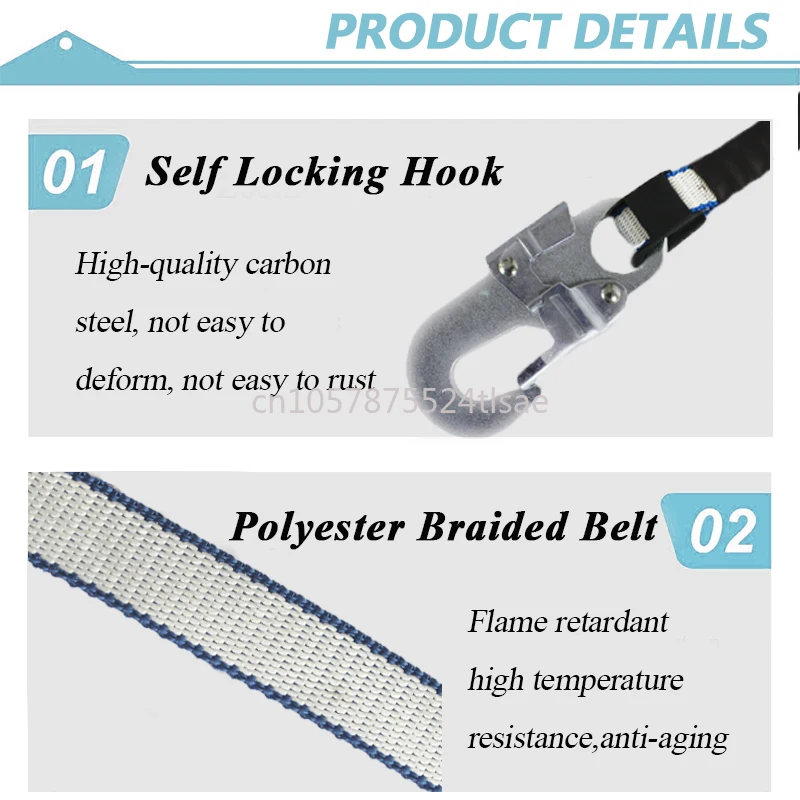 3-20M Self Retracting Lifeline Fall Arrester Fall Protection With Alloy Steel Hook & Nylon Rope