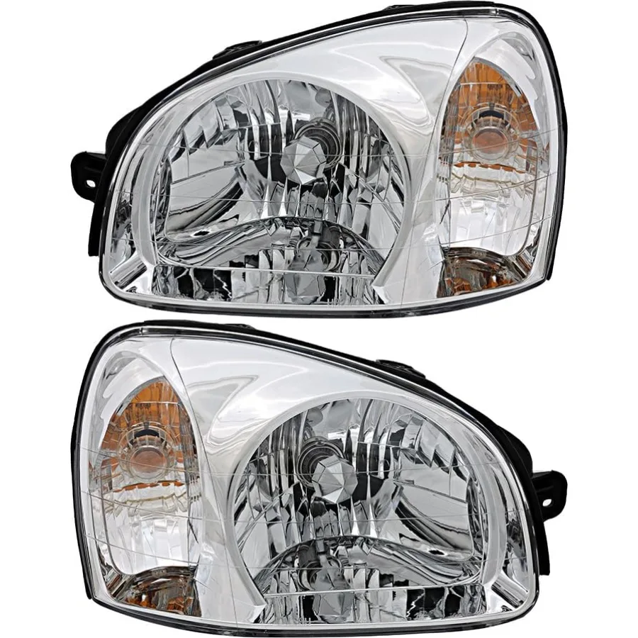 

For Santa Fe Headlights Lamps Set 2003 2004 2005 2006 Halogen Driver and Passenger Side