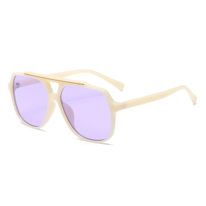 2024 Mode Pilot Sonnenbrille neue Retro Doppels trahl Design Ozean Blatt Sonnenschutz Sonnenbrille UV-Schutz einfachen lässigen Stil