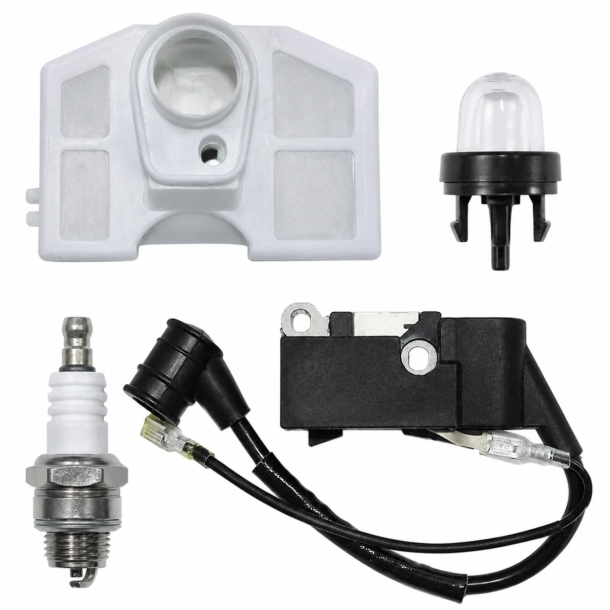 Ignition Coil Air Filter Spark Plug Primer Bulb Tune Up Kit For 4500 45cc 5200 52cc 5800 58cc Chinese Chainsaw Replacement Parts