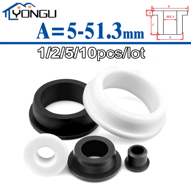 Silicone Rubber Grommets Hole Plug Wire Cable Grommet Gasket Wiring Protect Bushes Black / White 5mm to 28mm