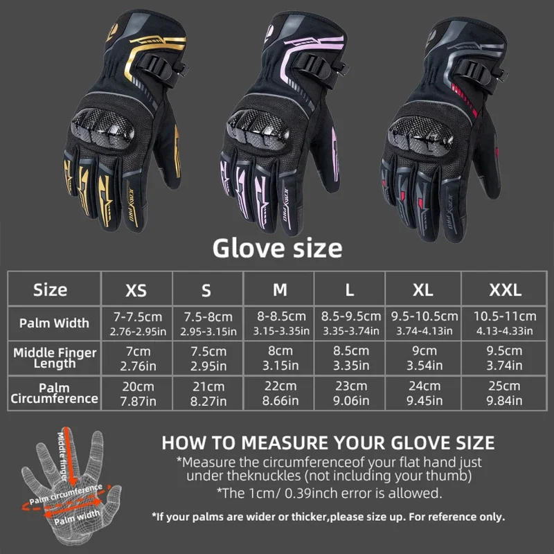 Men High-quality Winter Warm Waterproof Anti-fall Women Moto Riding Gloves Carbon Fiber Windproof Anti-Slip Motorcycle Gloves