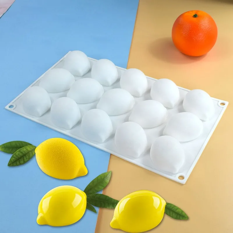 French Dessert Cake Decorating Tools 3D Lemon Shape Fruit Silicone Mold Brownies Mousse Moulds Pastry Baking