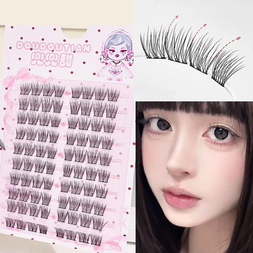 Flauschige Wimpernverlängerung, lange gefälschte Wimpern, Locken, Natur, Wimperntransplantation, Kreuz, falsche Wimpern, DIY-Make-up-Artikel, segmentierte Wimperncluster
