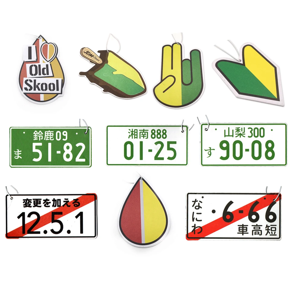 JDM Style Fragrant Paper Auto Interiors Japanese License Plate Car Fragrance Bedroom Air Freshener Hangings Solid Perfume Gifts