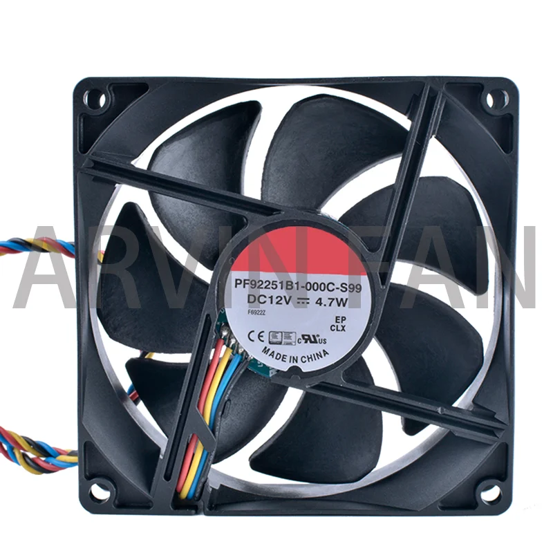 

COOLING REVOLUTION PF92251B1-000C-S99 9cm 90mm 92mm 9025 9225 12V 4.7W Dual Ball Bearing 4-wire PWM High Volume Air Cooling Fan