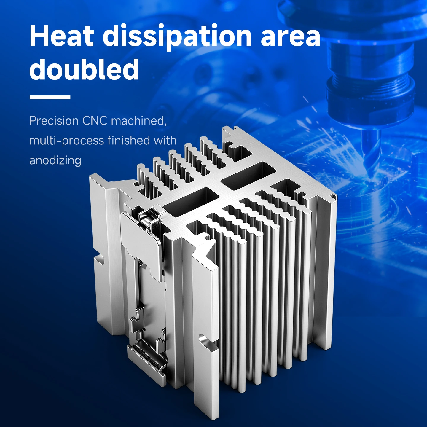 ENMG SSR High Power Solid State Relay Heat Sink High Thermal Conductivity Single Phase Radiator Aluminum Alloy DIN Rail Mount
