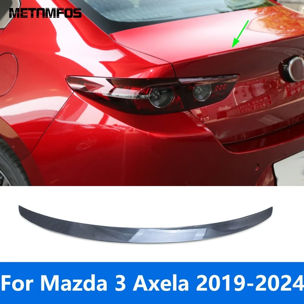 

Accessories For Mazda 3 M3 Axela Sedan 2019-2023 2024 Carbon Fiber Rear Roof Trunk Lip Tail Wing Spoiler Cover Trim Car Styling