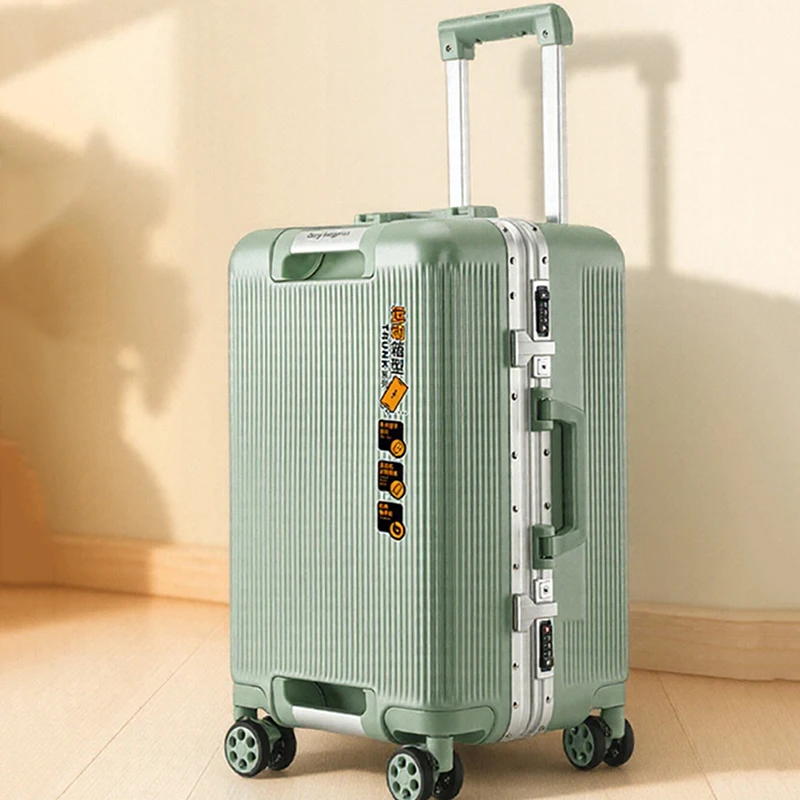 حقيبة سفر سميكة إطار من الألومنيوم كلمة المرور حقيبة أمتعة للجنسين 20-26 بوصة حقيبة حمل مع عجلات صامتة