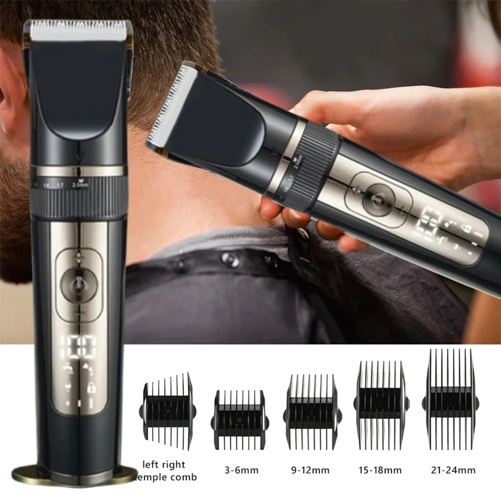 Electric Hair Clipper Portable Beard Trimmer Rechargeable Wet Dry Hair Cutting Machine Professional Haircut Kit For Grooming image 3