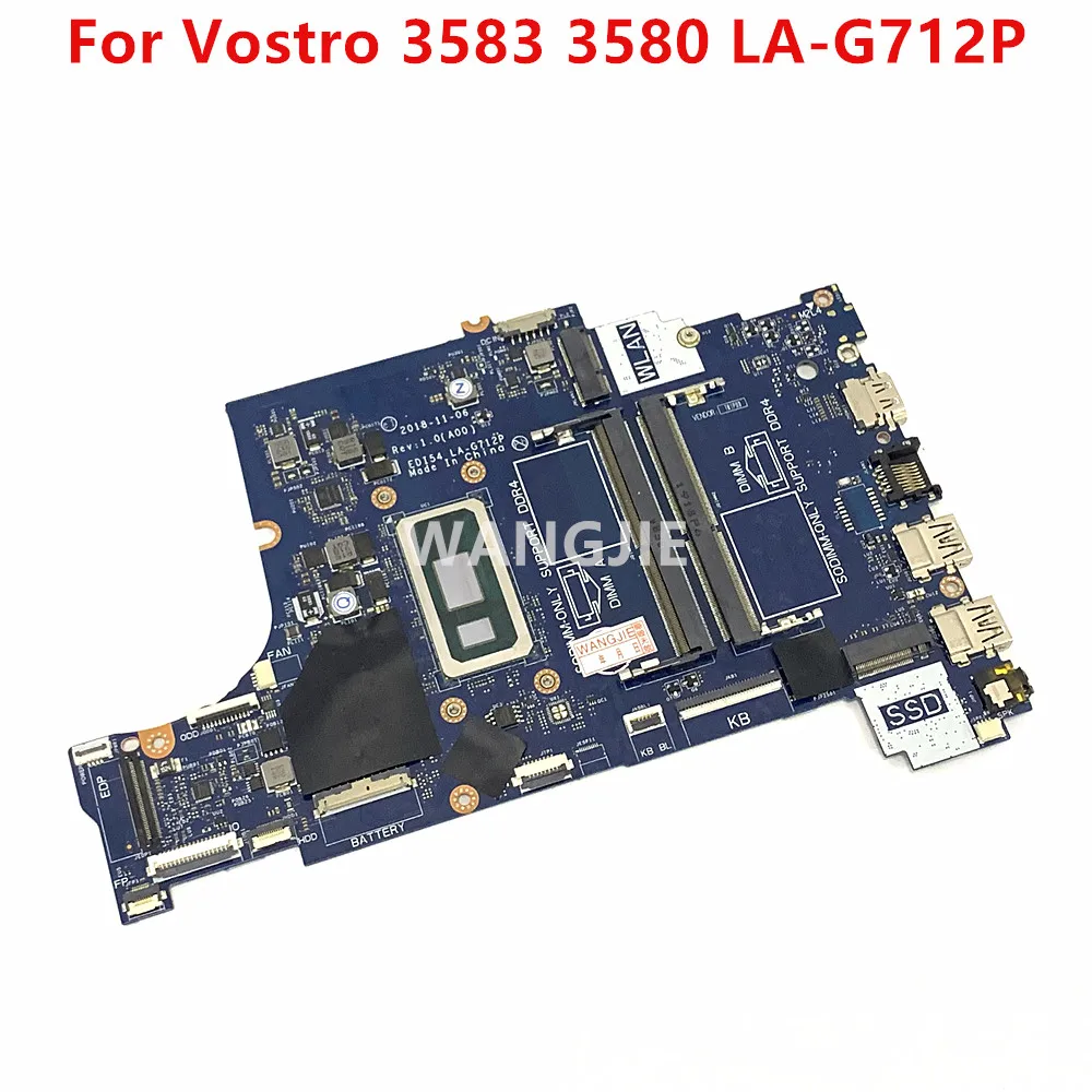 EDI54 LA-G712P Mainboard For DELL Vostro 3583 3580 Laptop Motherboard With CPU I5-8265U 1.6GHz DDR4 CN-014X91 14X91 014X91 0VFMW