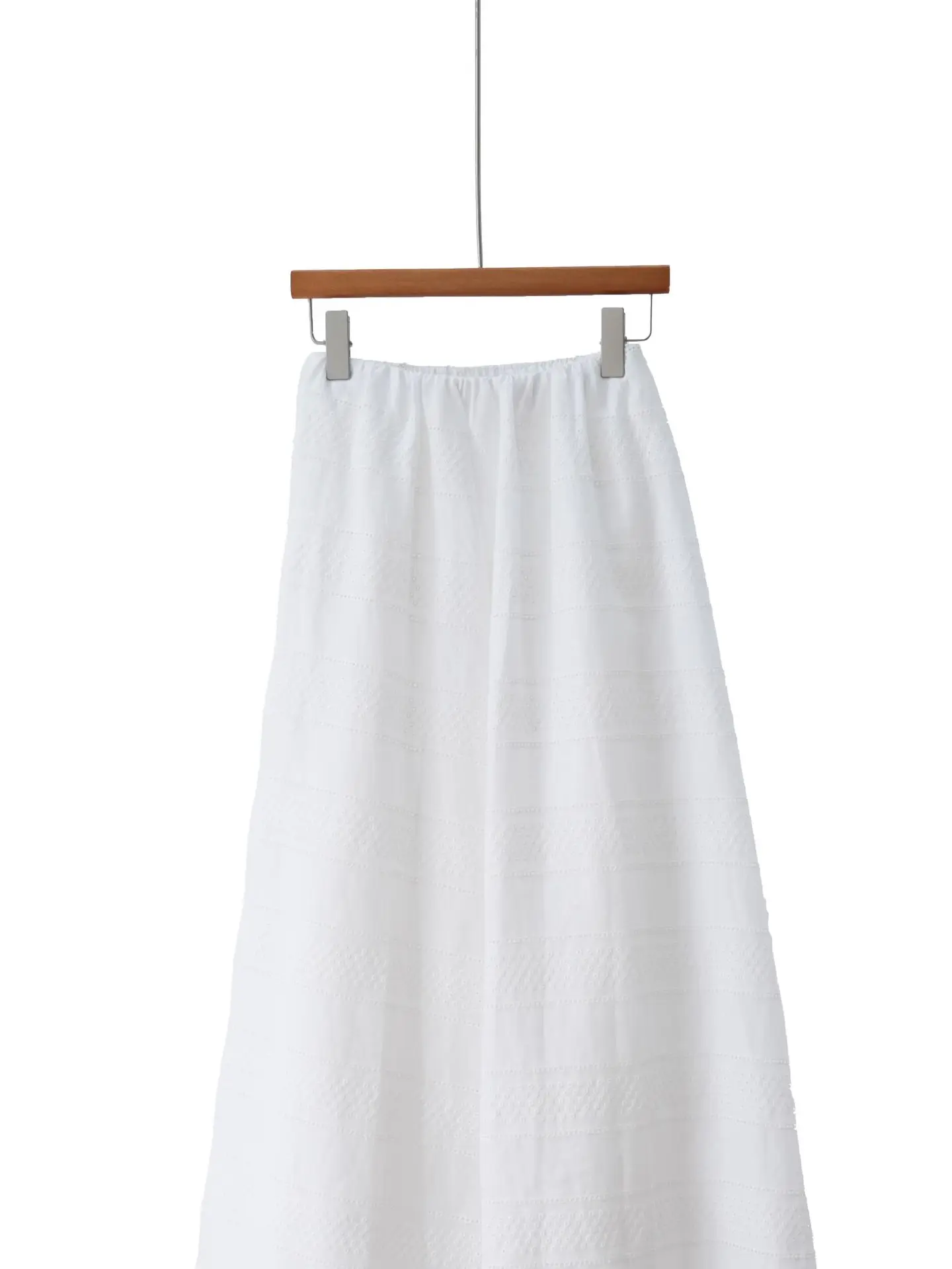 2026 Summer New Arrival 100% Linen Hollow-Out Floral High-Quality Midi Skirt for Women