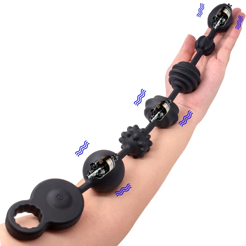 BDSM Silicone Super Long Vibrators Anal Beads Prostate Massager Butt Plug Soft Deep Strong Vibration Exercise Plug Sex Toys