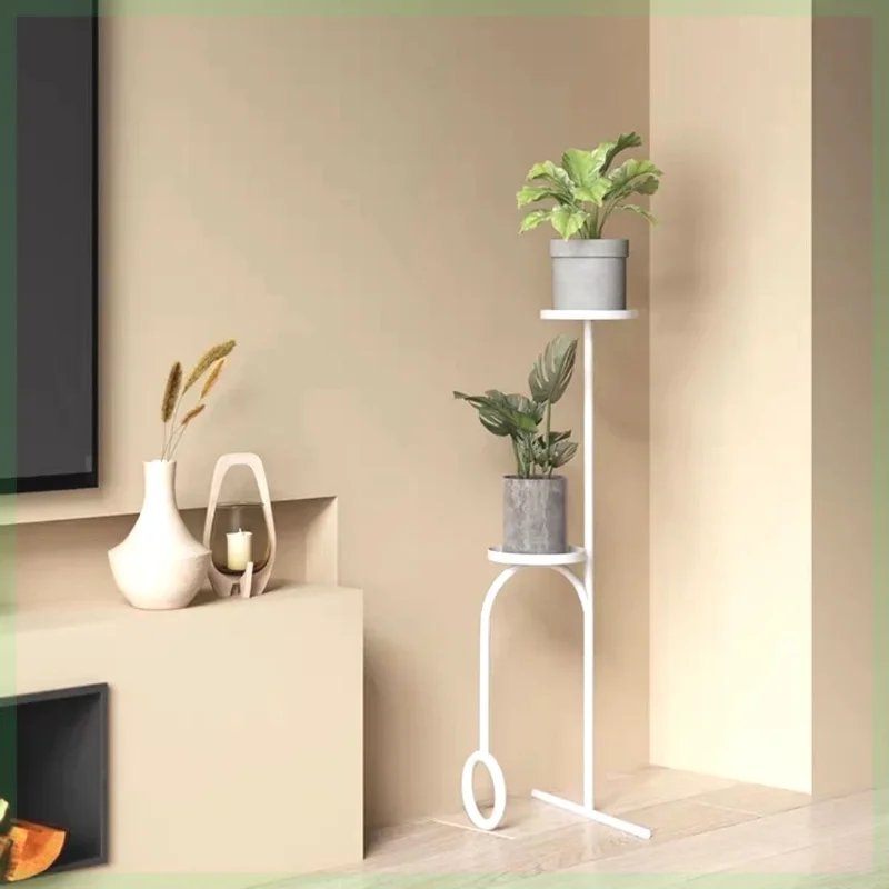 Modern Flower Stand Balcony Multi-Layer Plant Shelves Simple Green Luo Flower Rack Stable Bearing Metal Racks Stylish Home