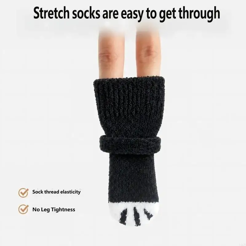 Dog Antislip Socks for Small and Dogs, Pet Paws Grip Socks with Stayon Belt, Set of 4 for Indoor Floor Use Y5GB view 6
