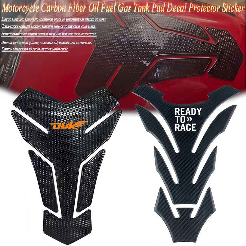

Подходит для ГОТОВ К RACE DUKE 125 200 250 390 790 890 1190 1290 RC390 Углеродное волокно 3D наклейка на масляный топливный бензобак Защитная наклейка