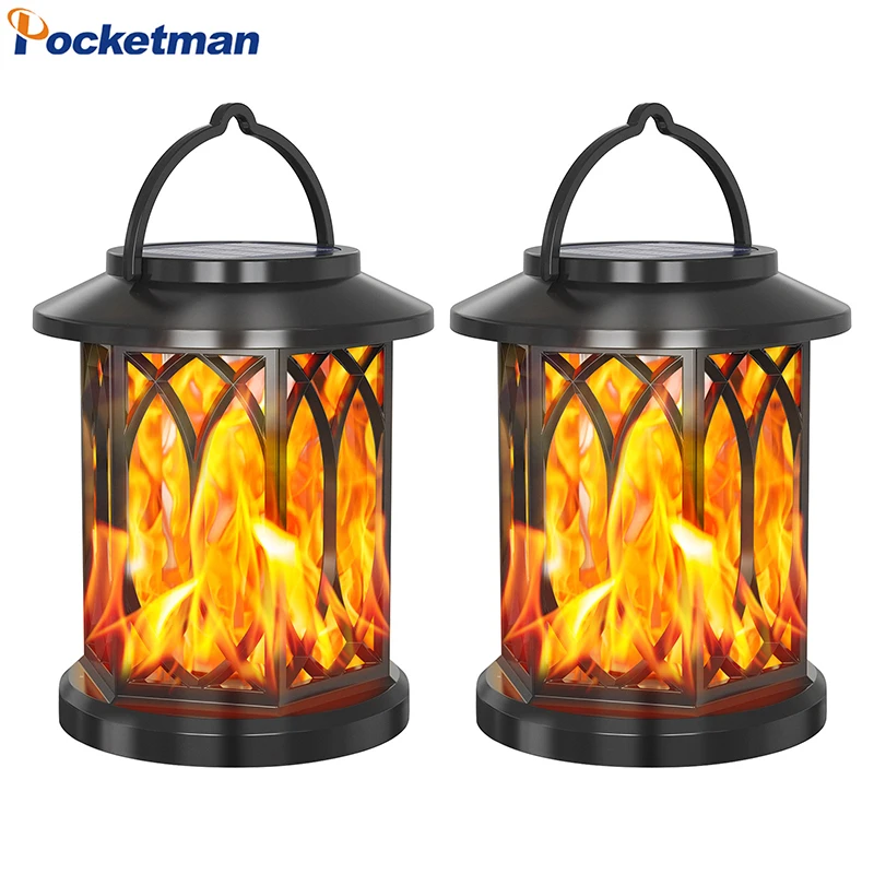 

1/2 PCS Outdoor Solar Flame Lamp Chandelier Landscape Atmosphere Light Night Lantern Garden Lights Street Lamps