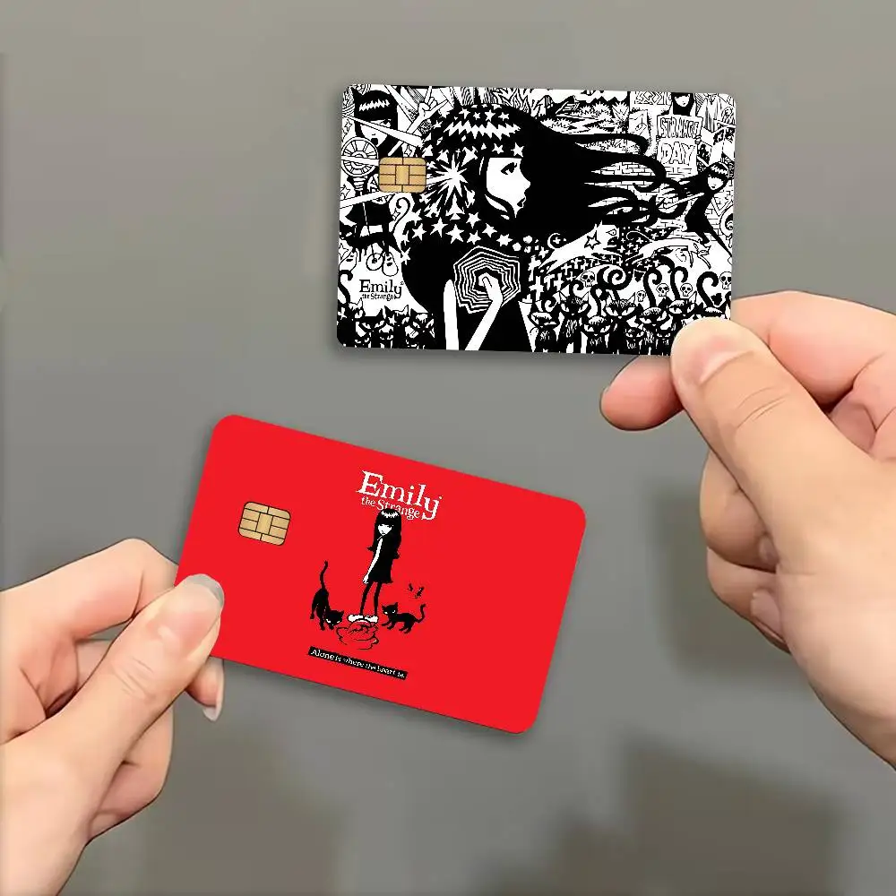 Comics Emily The Strange Anime Young Creidt Card Debit Card Sticker Film Case Front Tape for Small Big Chip No Chip