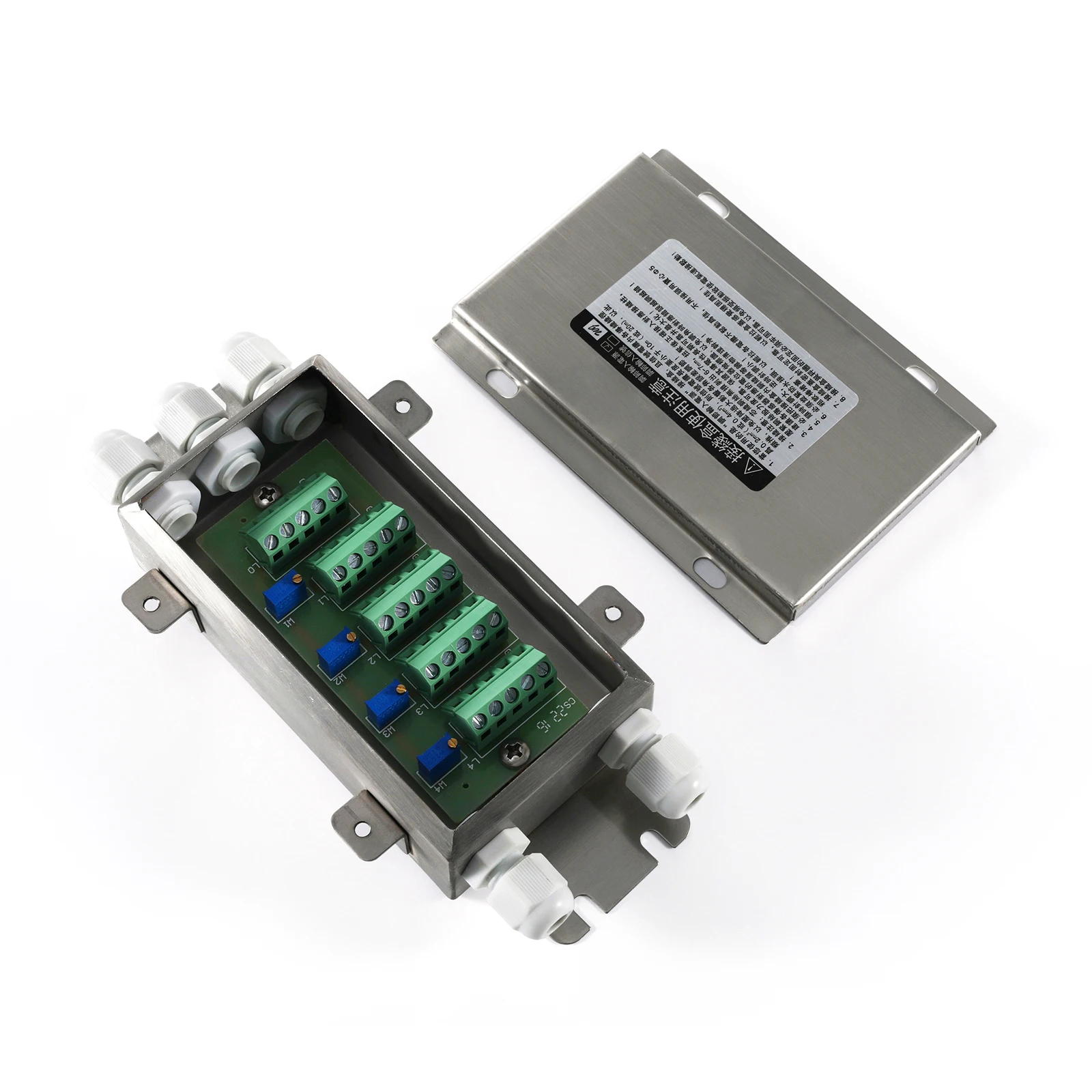 4 IN AND 1 OUT Stainless Steel Load Cell Terminal Box Amplifier Transmitter, Analog Digital Platform Scale Junction Box