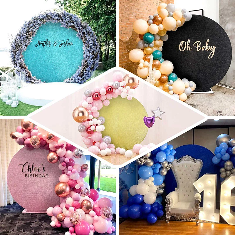 Mocsicka серебристый мерцающий круглый фон для свадьбы, дня рождения, украшение, Обложка с блестками, круглая Обложка, ткань с принтом