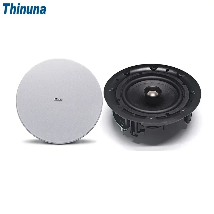 Thinuna MS-8L II High Quality Hifi Sound Rimless 8 Inch 100W 8 Ohms Coaxial Fixed Impedance Ceiling Speaker for PA System