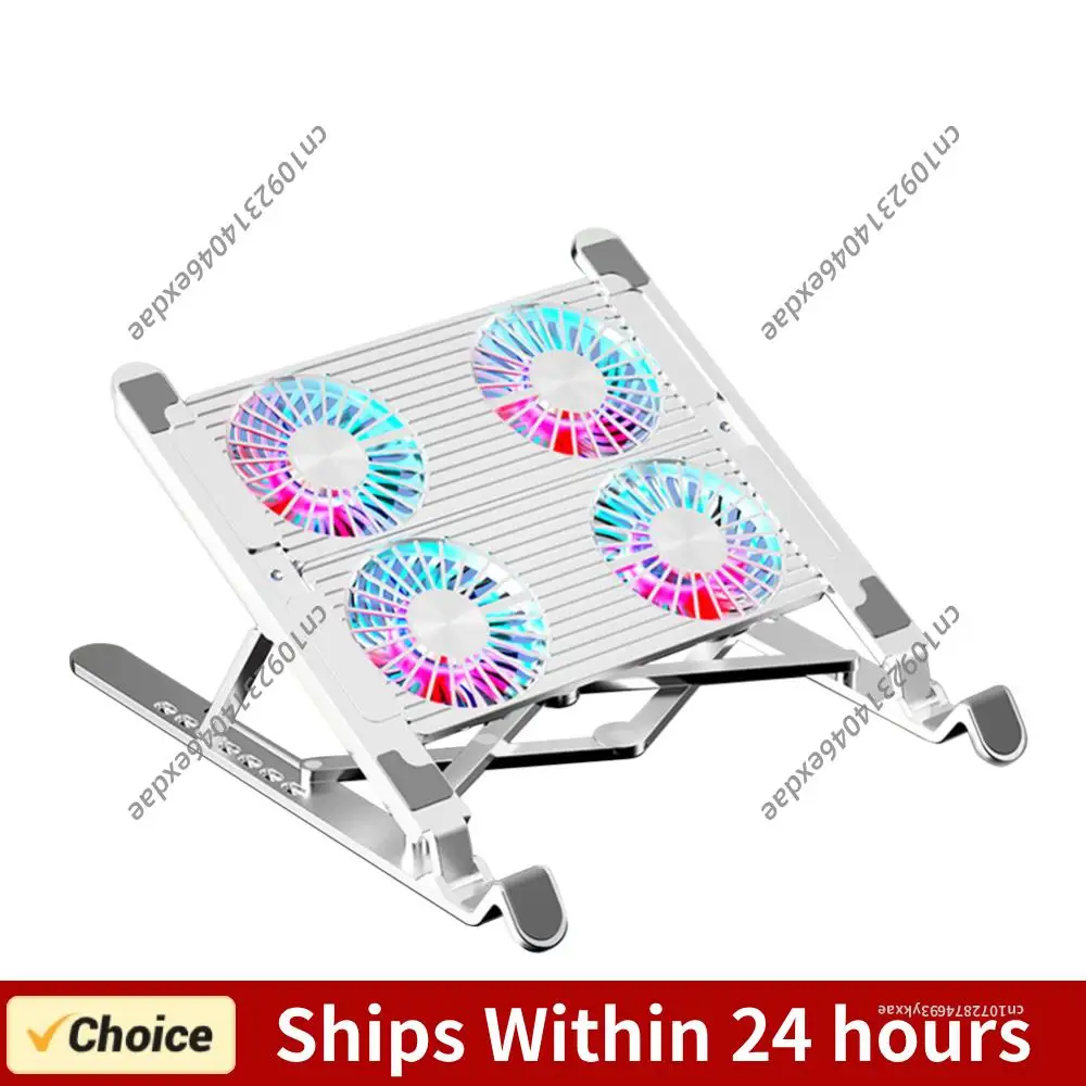 

Notebook Stand with 2/4 Fans Foldable Laptop Cooling Fan RGB Silent Gaming Laptop Cooler Fan 7 Height for 11-17.3 Inch Laptops