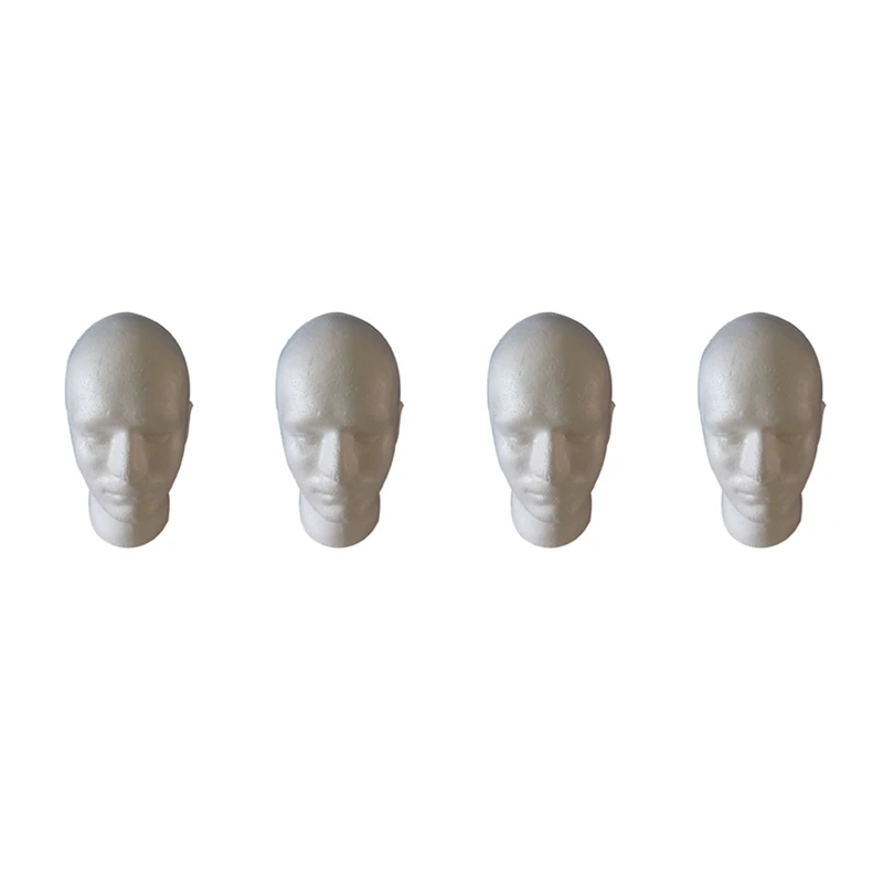 4X Male Wig Display Cosmetology Mannequin Head Stand Model Foam White