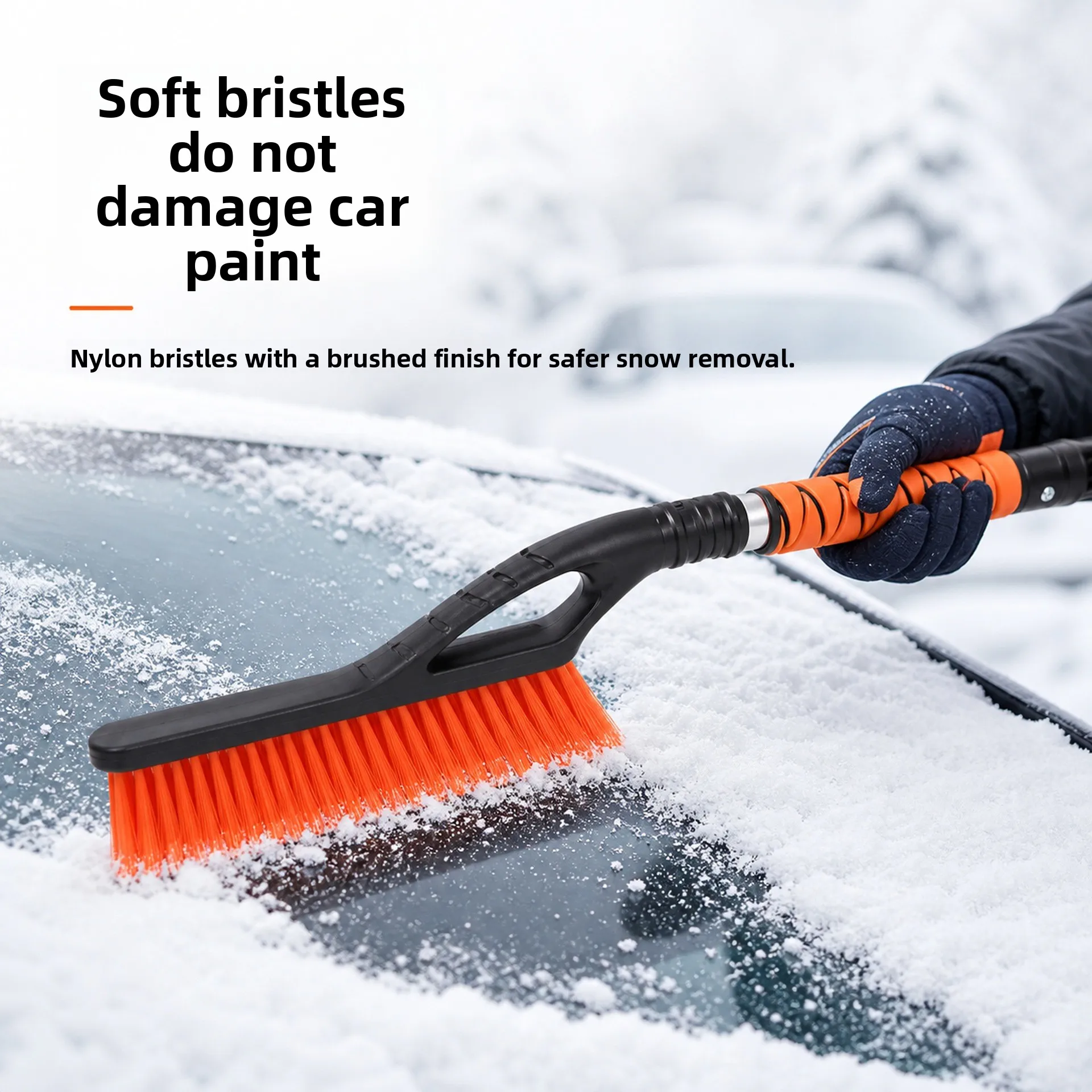 Detachable 2-in-1 Car Snow Shovel Multifunctional Winter Windshield Scraping and Defrosting Tool