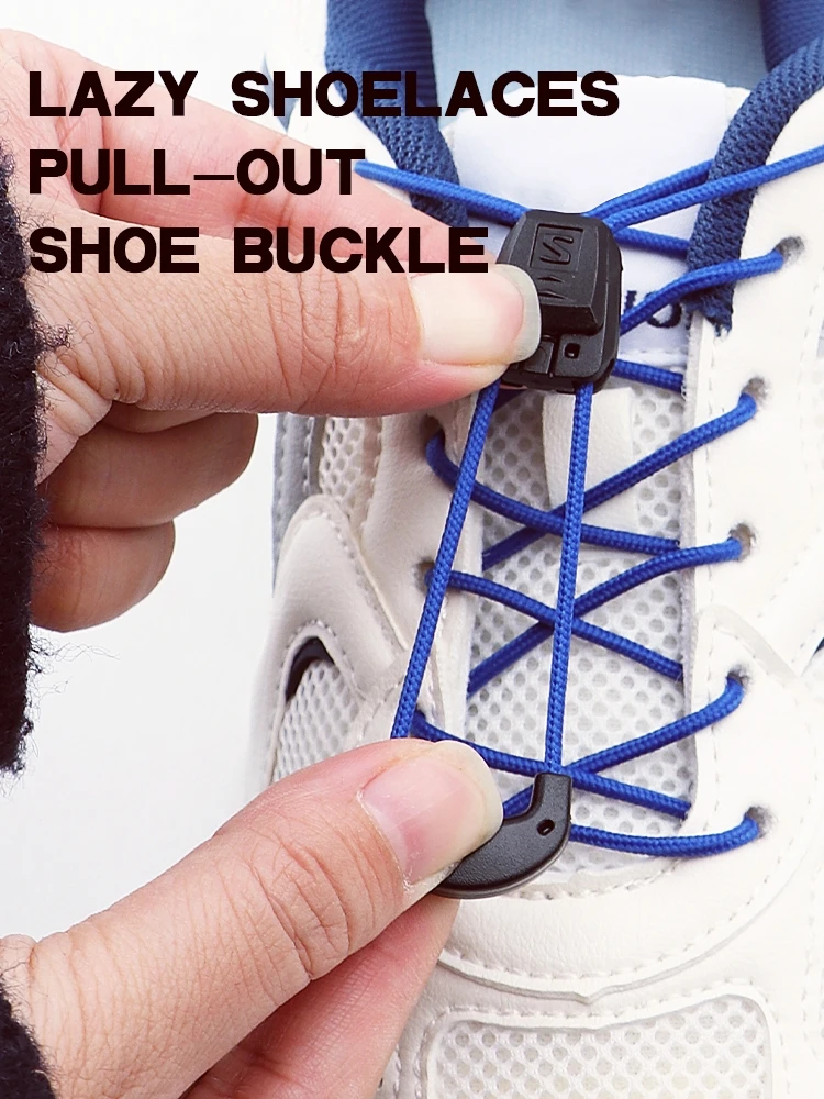 Neue Schnürsenkel ohne Binden für Tennisschuhe, Sneaker, runde Schnürsenkel ohne Binden für Erwachsene und Kinder, Wandern, Laufen, Unisex-Schnürsenkel für Schuhzubehör – Detail 1