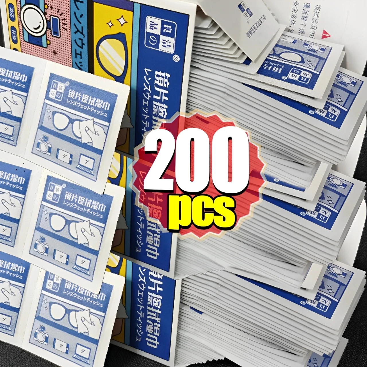 

10/200Pcs Glasses Cleaning Wet Paper Disposable Anti Fog Misting Dust Remover Lens Wipes Sunglasses Phone Screen Cleaner