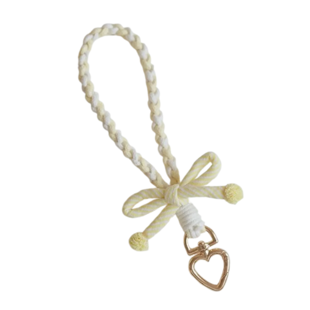 

Anti-lost Heart Mobile Phone Chain Handmade Trinket Bowknot Phone Lanyard Ins Style Bag Charms Weaving Phone Wrist Strap