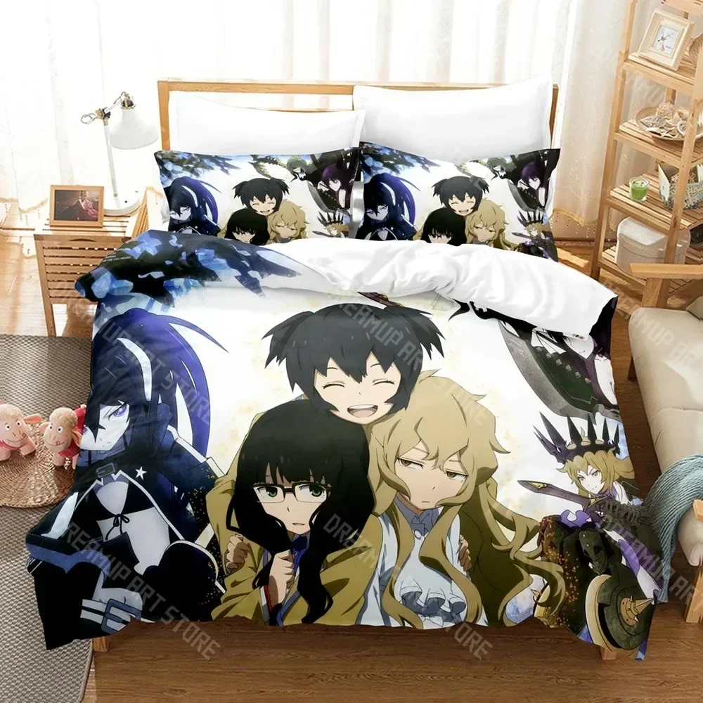 2026 3D Print Black Rock Shooter Duvet Cover Single Double Size For Boys Girls Fashion Bedroom Decor Anime Bedding Set Soft Home