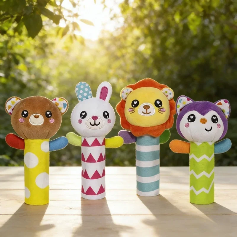 赤ちゃんぬいぐるみハンドグリップスティック幼児早期教育パズル漫画人形新生児把握トレーニング親子インタラクションおもちゃ