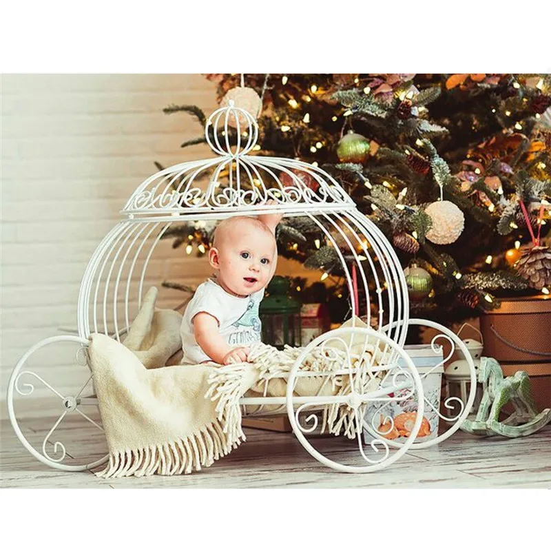 Newborn Photography Props Furniture Iron Pumpkin Children\'s Car Bed Baby Shower Photo Shooting Accessories Pose Chair Accessorie