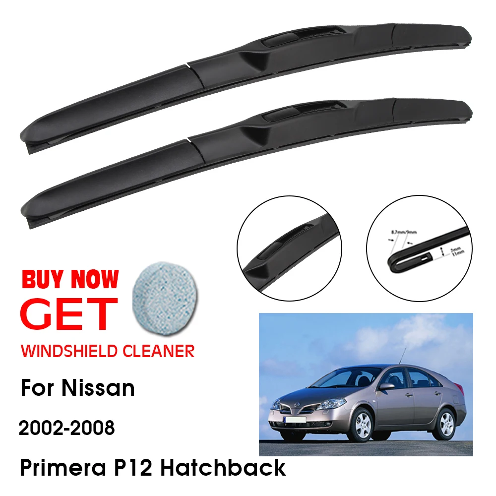 

Car Wiper For Nissan Primera P12 Hatchback 26"+19" 2002-2008 Front Window Washer Windscreen Windshield Wipers Blades Accessories