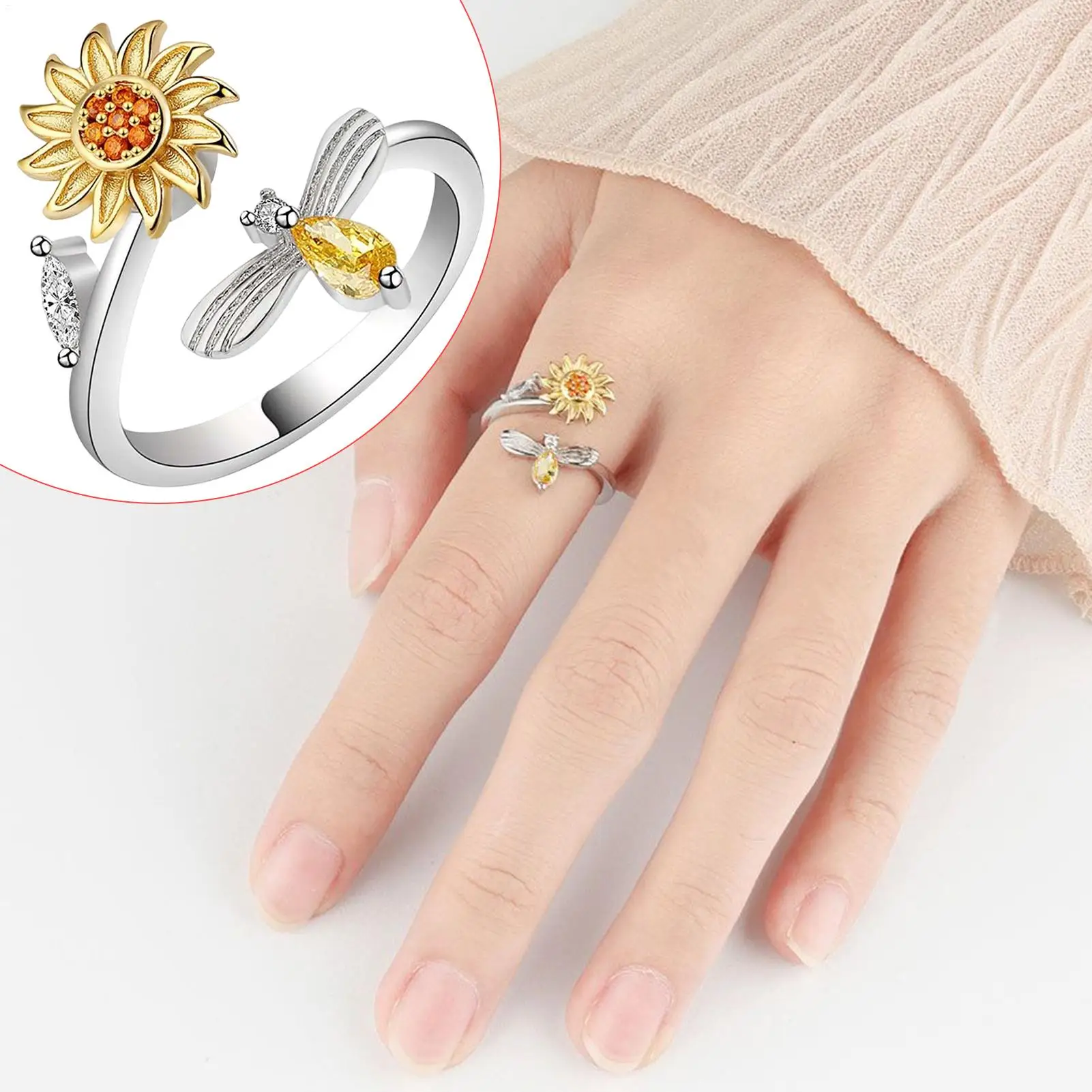 حلقة دوارة معدنية تململ مجوهرات تهدئة البنصر الإجهاد لعب للرجال النساء مكتب الفصول الدراسية ممارسة طائرة العمل السفر