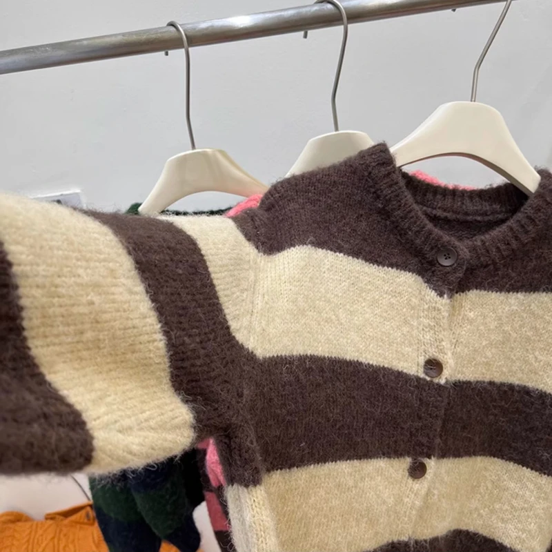 ลายเสื้อสเวตเตอร์ถักผู้หญิงนุ่มถักหลวม Fit อ่อนโยนขี้เกียจสไตล์ All-Match Ulzzang CLASSIC Coats เสื้อกันหนาวฤดูใบไม้ร่วงฤดูหนาวทุกวัน