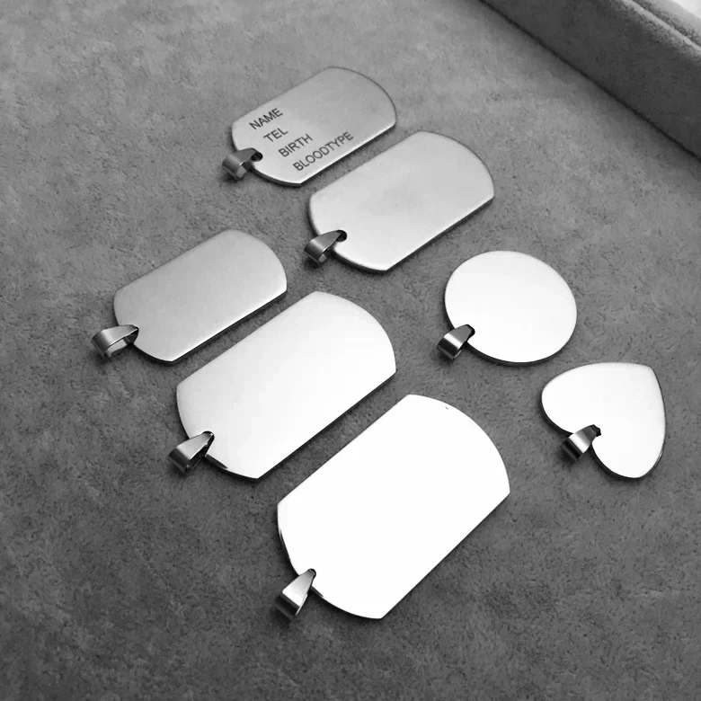 Laser Engraving Steel Military Dog Tags Army Suitable 100pcs/lot For Stainless Blank